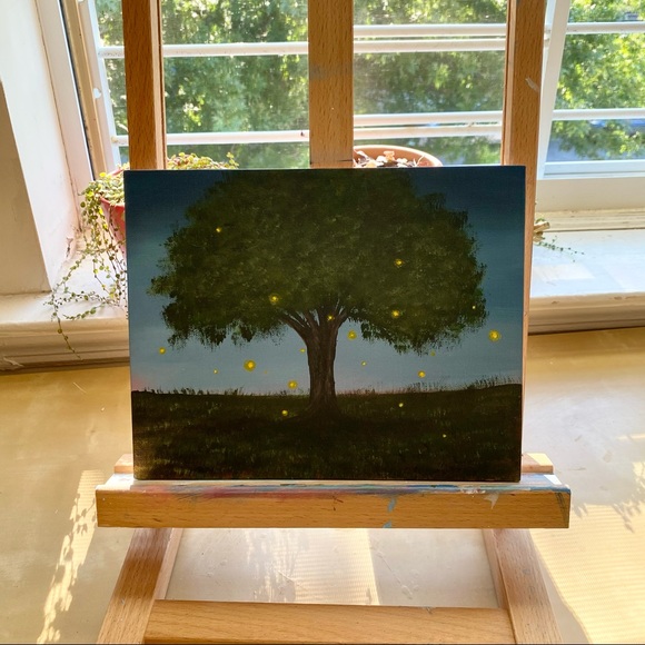 Original tree landscape painting on canvas - Picture 3 of 3